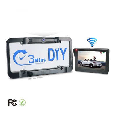 Totally DIY 2.4G Wireless Battery License Plate Backup Camera System with 1/3 CMOS Sensor for US