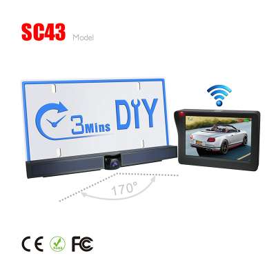 License plate rearview reversing camera parking reversing camera universal wireless solar car camera