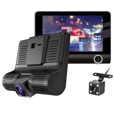 Three Cameras 4inch 3 Lens Car DVR 1080P Auto Camera Triple Lens Dash Cam