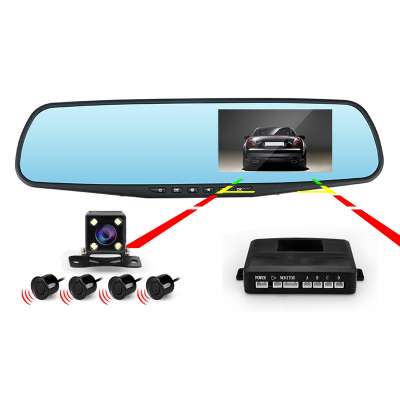 Low price car dvr  rearview mirror car video recorder with parking sensor car black box