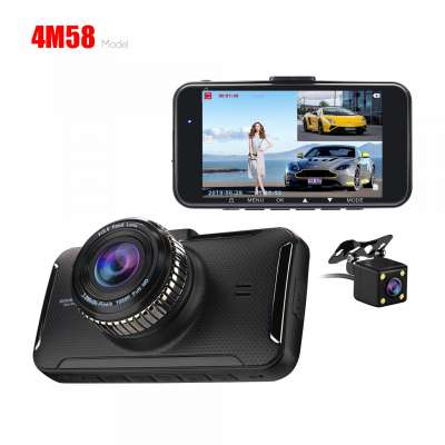 4 inch hd 1296P vehicle driving safety front and rear camera WIFI  3 channels car dash cam