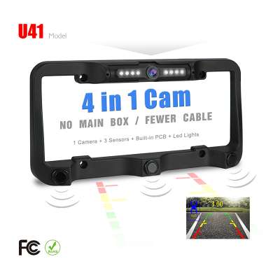 DIY car license plate frame reverse sensor with camera