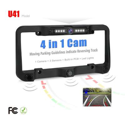 Car accessories auto License Plate Frame reverse camera with sensors parking