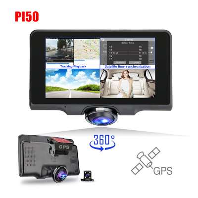 1080P Dash Cam 360 Degree Car Camera DVR with GPS Tracking Playback WDR Dual Record Rearview Reversing & Parking Monitor