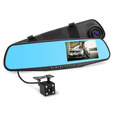 Hot selling 4.3 inch 1080P dual record mirror camera dash cam car black box