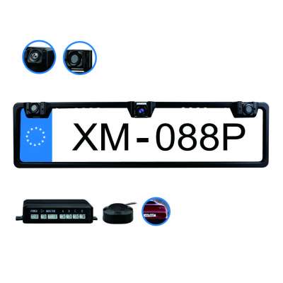 Car EU license plate frame camera with video parking sensor