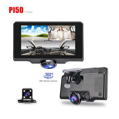 5 Inch 360degree Dash Cam with front and rear camera for video recording