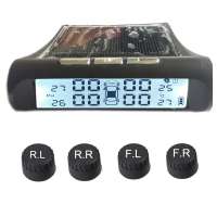 Solar Power Wireless TPMS With 4 Sensors LED Display Universal 12 24V